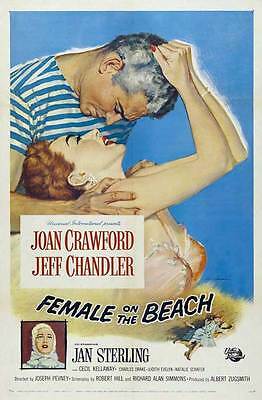 Female On The Beach Movie Poster 27x40 Joan Crawford Jeff Chandler Jan Sterling