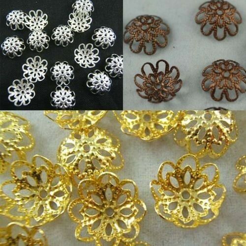 Wholesale Gold /silver/copper Plated Flower Bead Caps Jewelry Findings 10mm 12mm