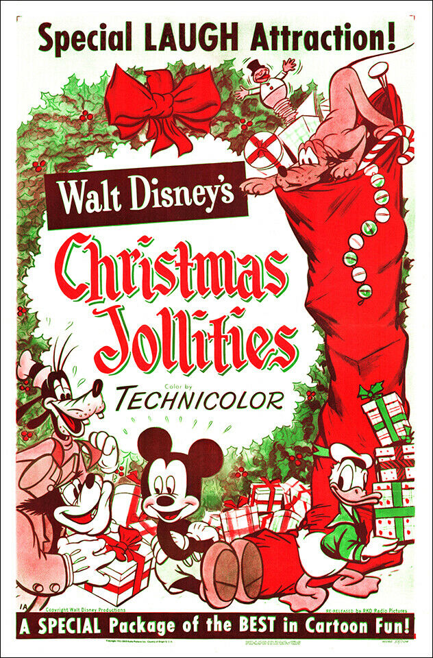 Walt Disney's Christmas Jollies (1953) Movie Poster Art Print 27x41