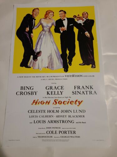 High Society Movie Poster!!1956!! Reprint!! Size Is 11"×17".  Frank Sinatra!!