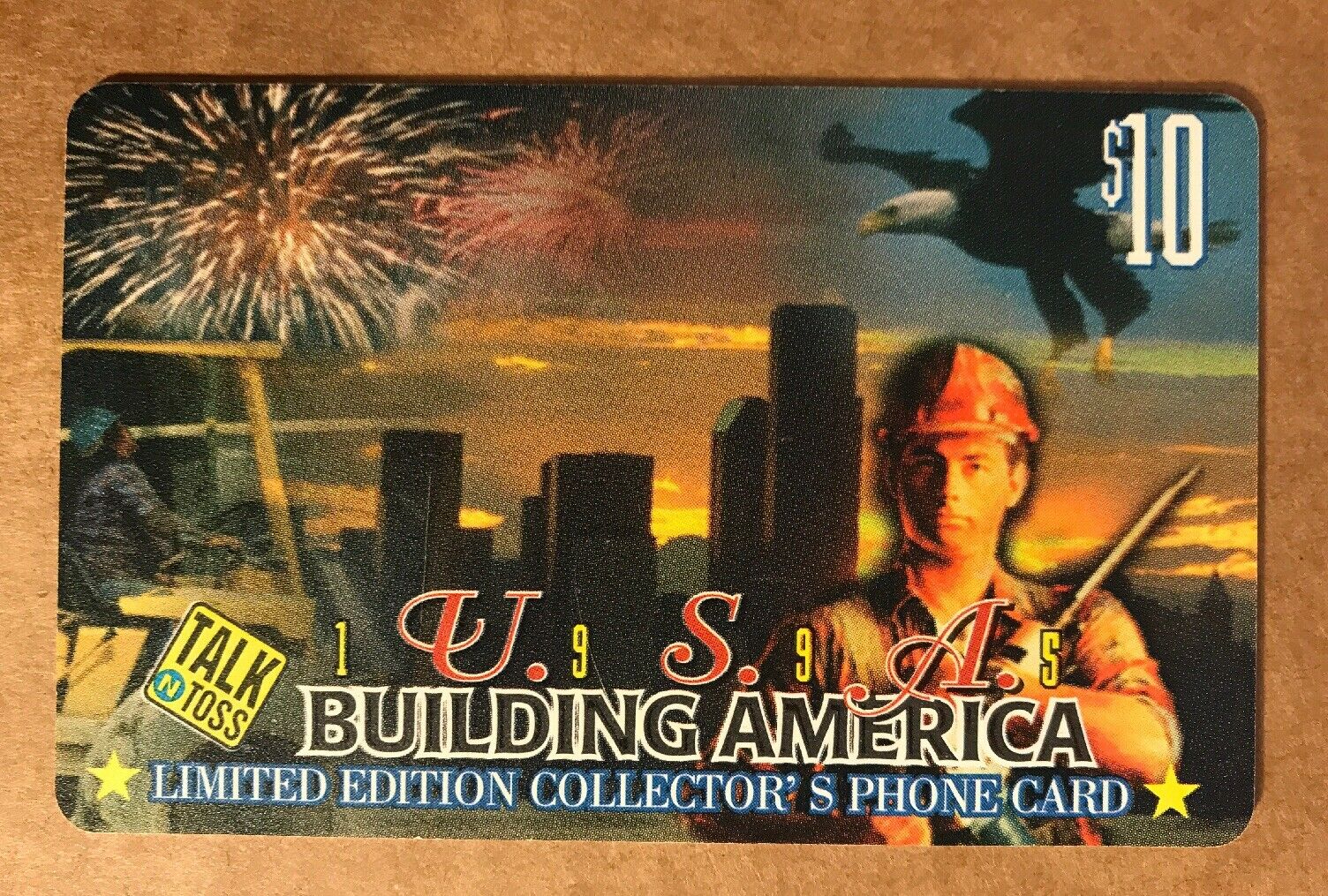1995 Usa, Building America, Limited Edition Collector’s $10 Phone Card, Used
