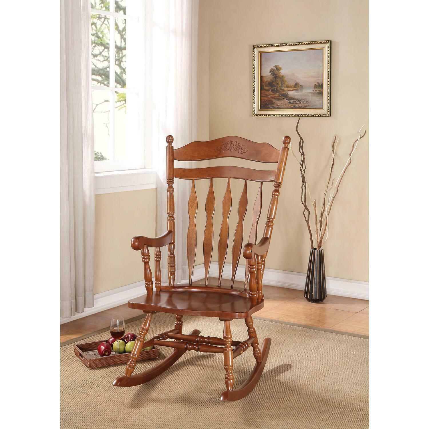 Acme Kloris Rocking Chair, Dark Walnut Traditional/rustic Dark Walnut