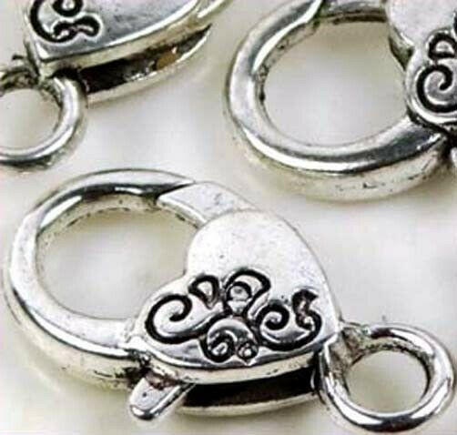26x12mm Large Silver Pewter Lobster Claw Clasps (5) ~ Lead-free