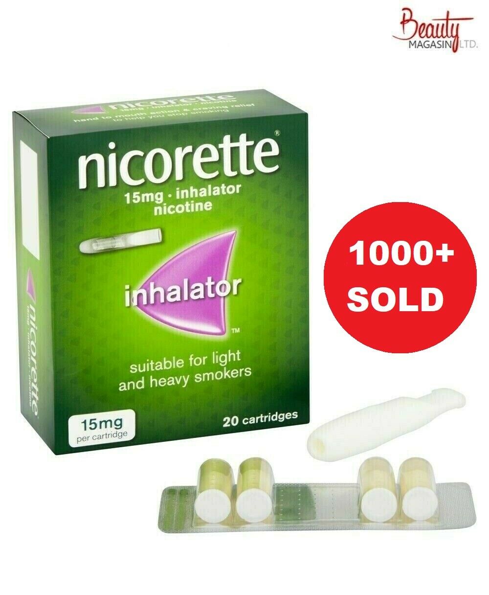 Nicorette Inhalator, 15 Mg, 20 Cartridges (stop Smoking Aid) - Free Shipping