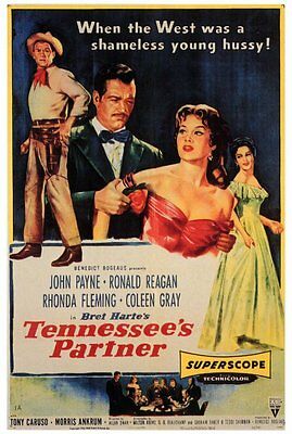 Tennessee's Partner Movie Poster 27x40 John Payne Ronald Reagan Rhonda Fleming